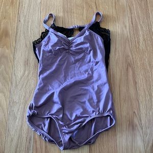 Mauve and black gorgeous leotard motionwear large child size 12-14